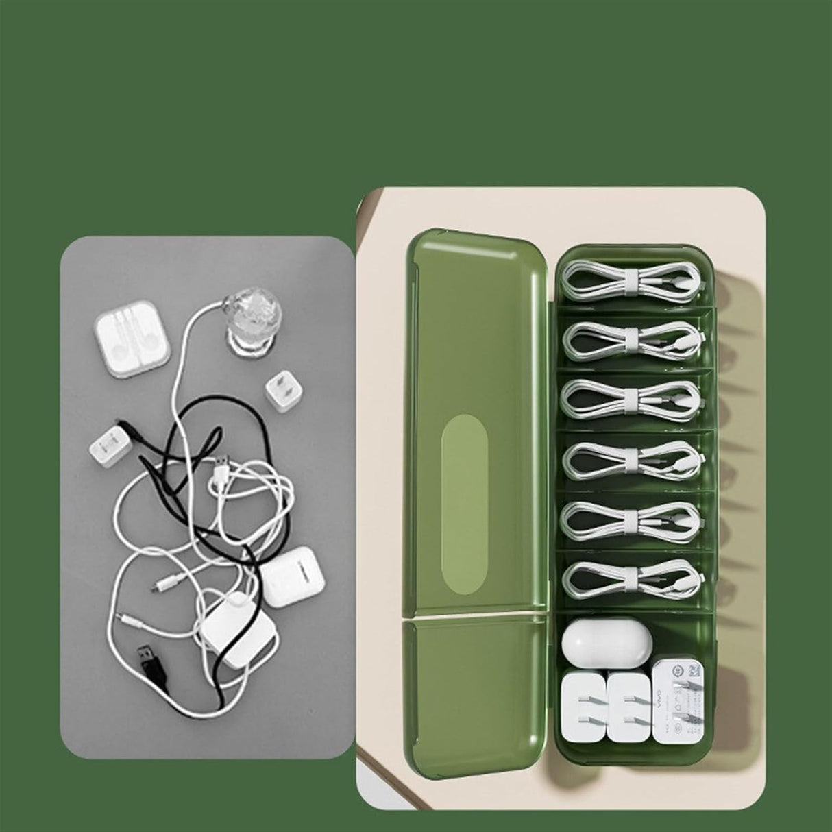 Cutie Organizatoare Pentru Cabluri, Din Plastic,