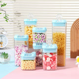 Cutie De Depozitare Alimente, 1.2L, Capac Albastru, Din Pp+Pet, Inchidere Ermetica, 10 X, Transparent - vivimall.ro