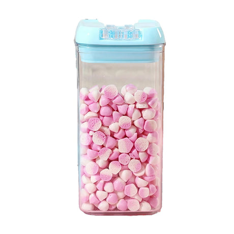 Cutie De Depozitare Alimente, 1.2L, Capac Albastru, Din Pp+Pet, Inchidere Ermetica, 10 X, Transparent - vivimall.ro