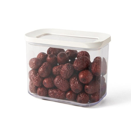 Cutie De Depozitare Alimente, 1L, Capac Alb, Din Abs+Silicon, 14.5 X, Transparent - vivimall.ro