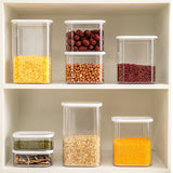Cutie De Depozitare Alimente, 450 Ml, Capac Alb, Din Abs+Silicon, 14.5 X 9 X 6 Cm, Transparent - vivimall.ro