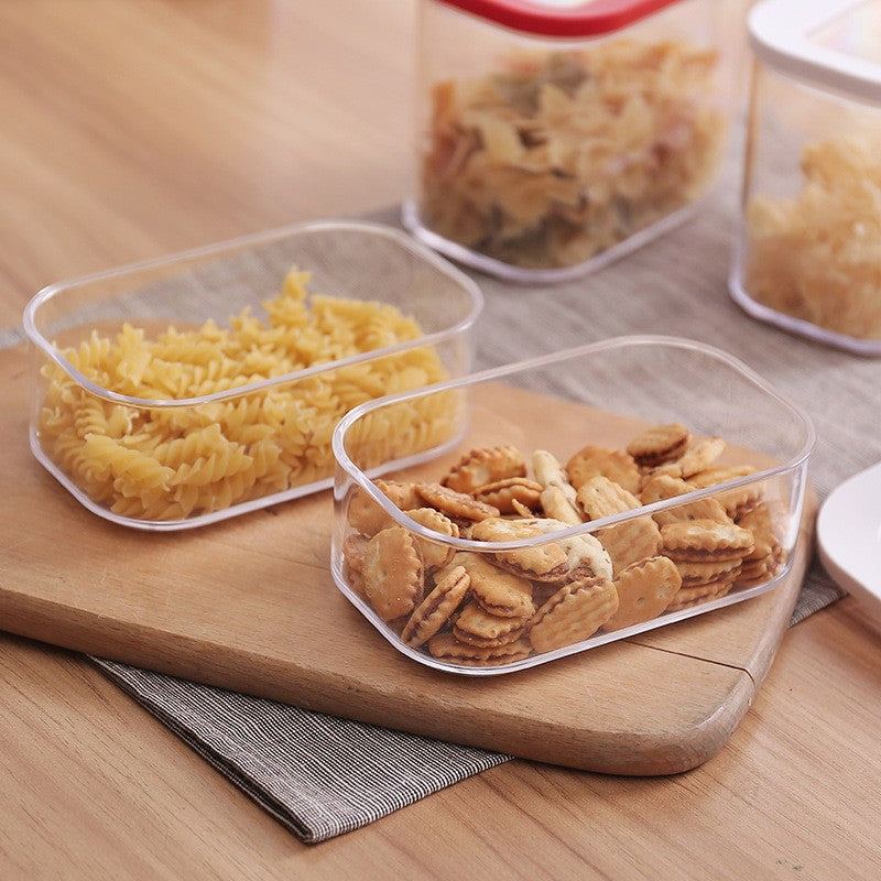 Cutie de Depozitare Alimente, Vivimall, 450 ml, Capac Alb, din ABS+Silicon, 14.5 x 9 x 6 cm, Transparent - vivimall.ro