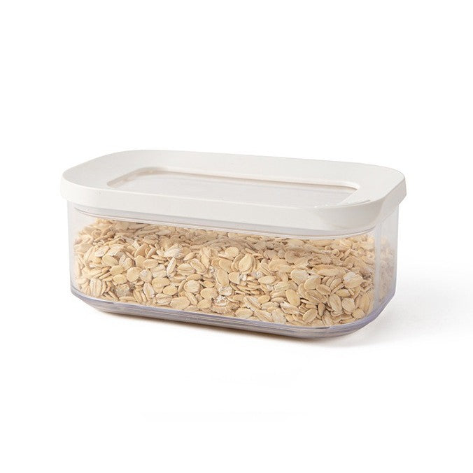 Cutie De Depozitare Alimente, 450 Ml, Capac Alb, Din Abs+Silicon, 14.5 X 9 X 6 Cm, Transparent - vivimall.ro