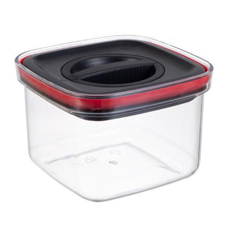 Cutie De Depozitare Alimente, Cutie De Tip Container, Recipient Pentru Cereale In Bucatarie, S 11.5 X 11.5 X 8 Cm, Volum 600 Ml, Transparenta Cu Capac Negru - vivimall.ro