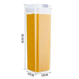 Cutie De Depozitare Alimente, Cutie De Depozitare Tip Container Pentru Bucatarie, Cu Capac, Inchidere Ermetica, Cutie Pentru Cereale, 30.5 X 10 X 10 Cm, Volum 1.9 L, Alb - vivimall.ro