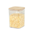Cutie De Depozitare Alimente, Cutie De Tip Container, Cutie Pentru Cereale, Din Plastic, Capac Din Bambuc, 10 X 10 X 14 Cm, Volum 0.8 L, Transparent - vivimall.ro