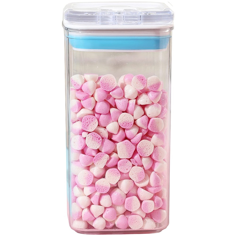 Cutie De Depozitare Alimente, Cutie De Tip Container Pentru Bucatarie, Cutie Pentru Condimente, Din Pet Abs Silicon, 10 X 10 X 20.5 Cm, 370 G, 1.2L Transparenta - vivimall.ro
