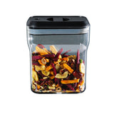 Recipient din Plastic, Vivimall, pentru Alimente/Obiecte, Inchidere Ermetica Rotire 90 grade, 2l, 20.5 x 10.5 x 27 cm, Transparent - vivimall.ro