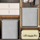 Cutie de Depozitare cu Fermoar, Vivimall, Pliabila, Maner Ranforsat, Fermoar Rezistent, pentru Haine, Paturi, Plapumi, Perne, Lenjerii de Pat, Jucarii, 61x50x71 cm, 210 Litri, Gri - vivimall.ro