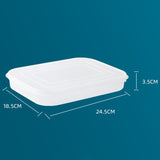 Cutie De Depozitare De Uz Casnic, Caserola Pentru Frigider, Rezistenta La Umiditate, Rezervor Sigilat Pentru Depozitare Alimentara, 24.5 X 18.5 X 3.5Cm, Alb Transparent - vivimall.ro