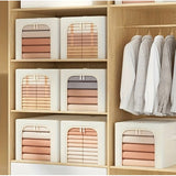 Cutie de Depozitare, Vivimall, 31L, din In si Bumbac, Pliabila, Cadru din Otel, 45 x 30 x 23 cm, Kaki - vivimall.ro