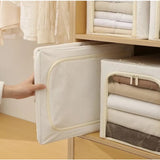 Cutie de Depozitare, Vivimall, 56L, din In si Bumbac, Pliabila, Cadru din Otel, 53 x 35 x 30 cm, Kaki - vivimall.ro