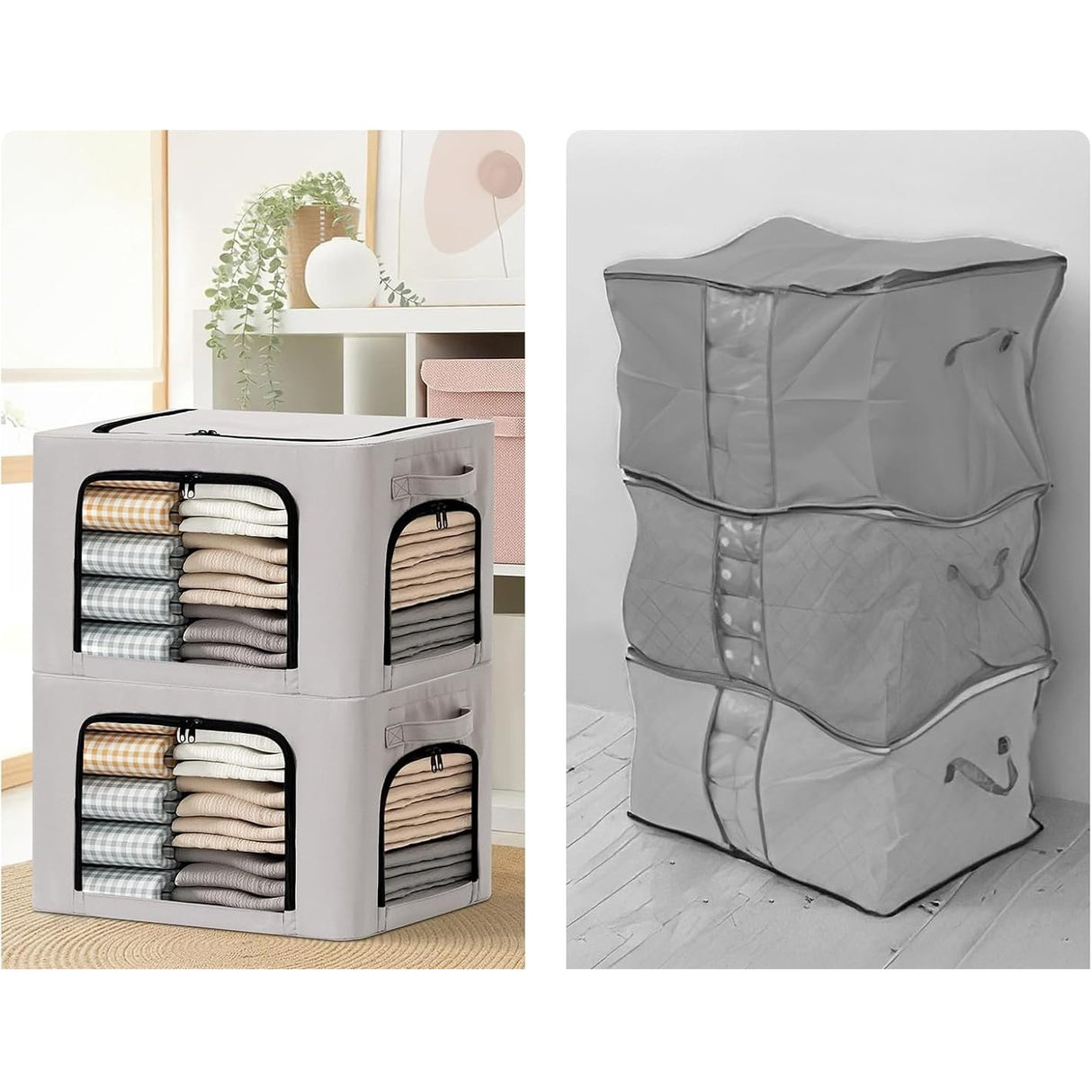 Cutie De Depozitare, Cu 3 Ferestre Cu Fermoar Bidirectional, Cadru Din Otel, Impermeabil, 38L