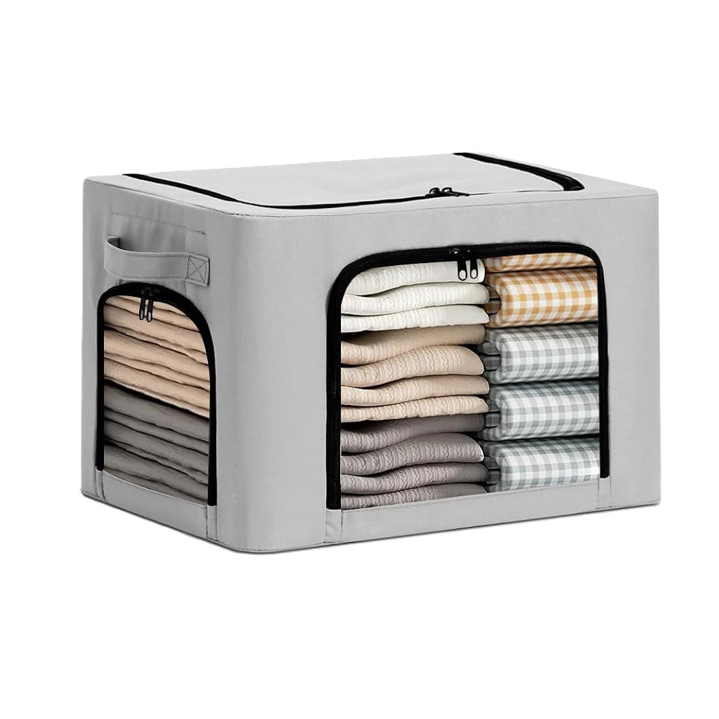 Cutie De Depozitare, Cu 3 Ferestre Cu Fermoar Bidirectional, Cadru Din Otel, Impermeabil, 38L