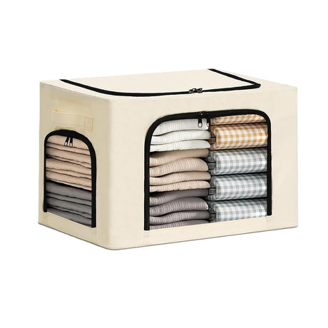 Cutie De Depozitare, Cu 3 Ferestre Cu Fermoar Bidirectional, Cadru Din Otel, Impermeabil, 38L
