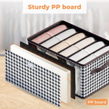 Cutie De Depozitare, Vivimall, Pentru Haine, Lenjerie, Sosete Si Sutiene, Material Textil, 6 Compartimente, 44x30x20 cm, Culoare Alb-Negru