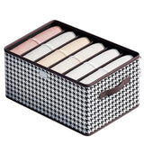 Cutie De Depozitare, Vivimall, Pentru Haine, Lenjerie, Sosete Si Sutiene, Material Textil, 6 Compartimente, 44x30x20 cm, Culoare Alb-Negru