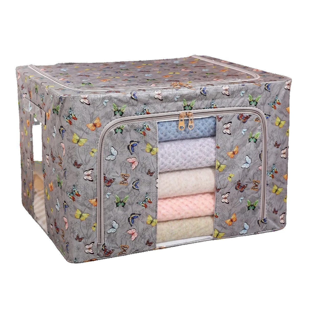 Cutie Depozitare, 66L, Din Material Textil, Pentru Haine Si Lenjerii, Inchis