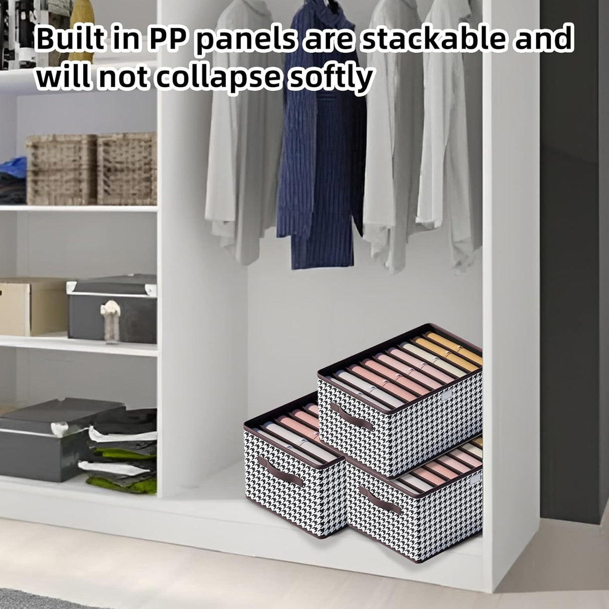 Cutie De Depozitare, Vivimall, Pentru Haine, Lenjerie, Sosete Si Sutiene, Material Textil, 9 Compartimente, 44x30x20 cm, Culoare Alb-Negru - vivimall.ro