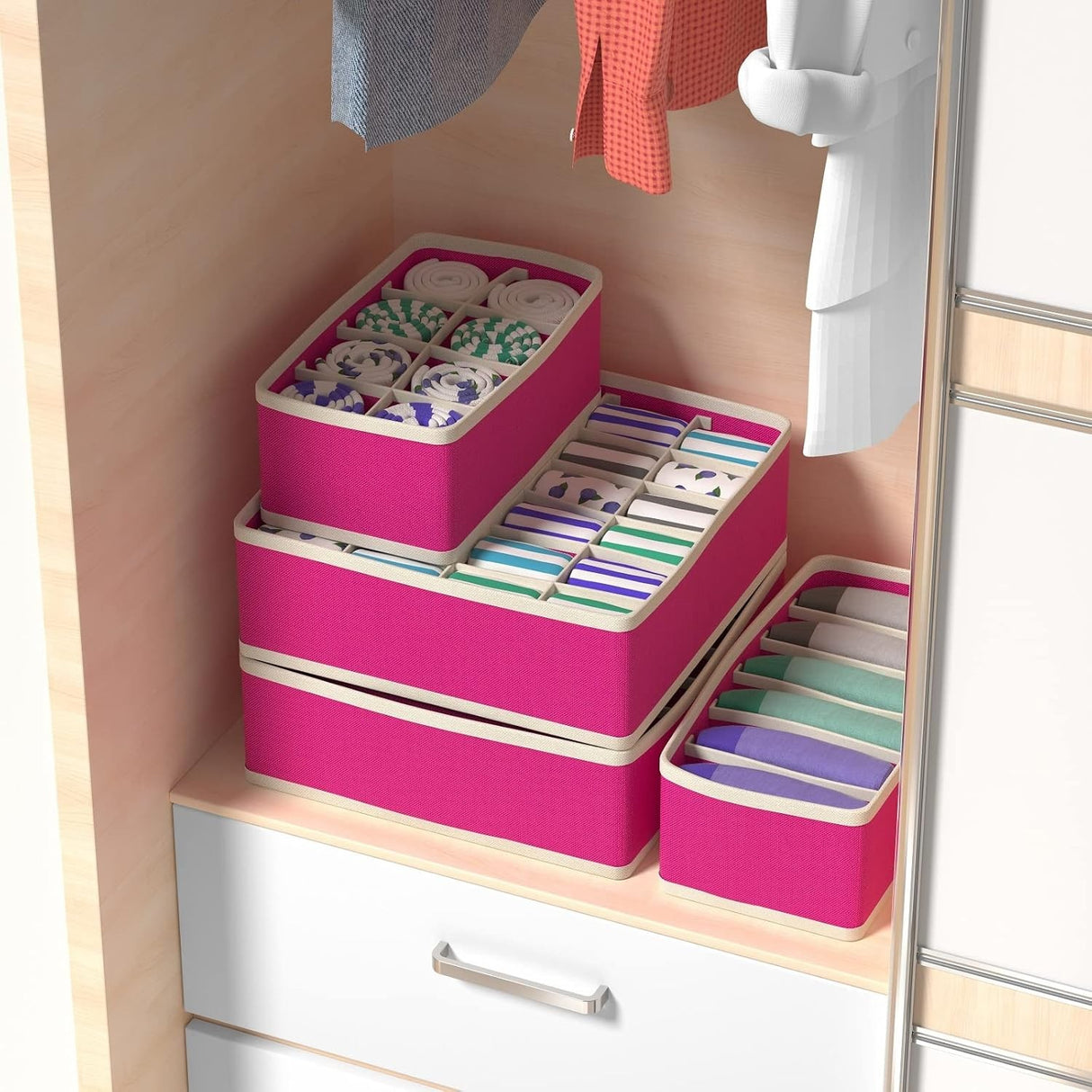 Cutie De Depozitare, Pentru Lenjerie, Sosete Si Sutiene, Material Textil, 24 Compartimente, Culoare