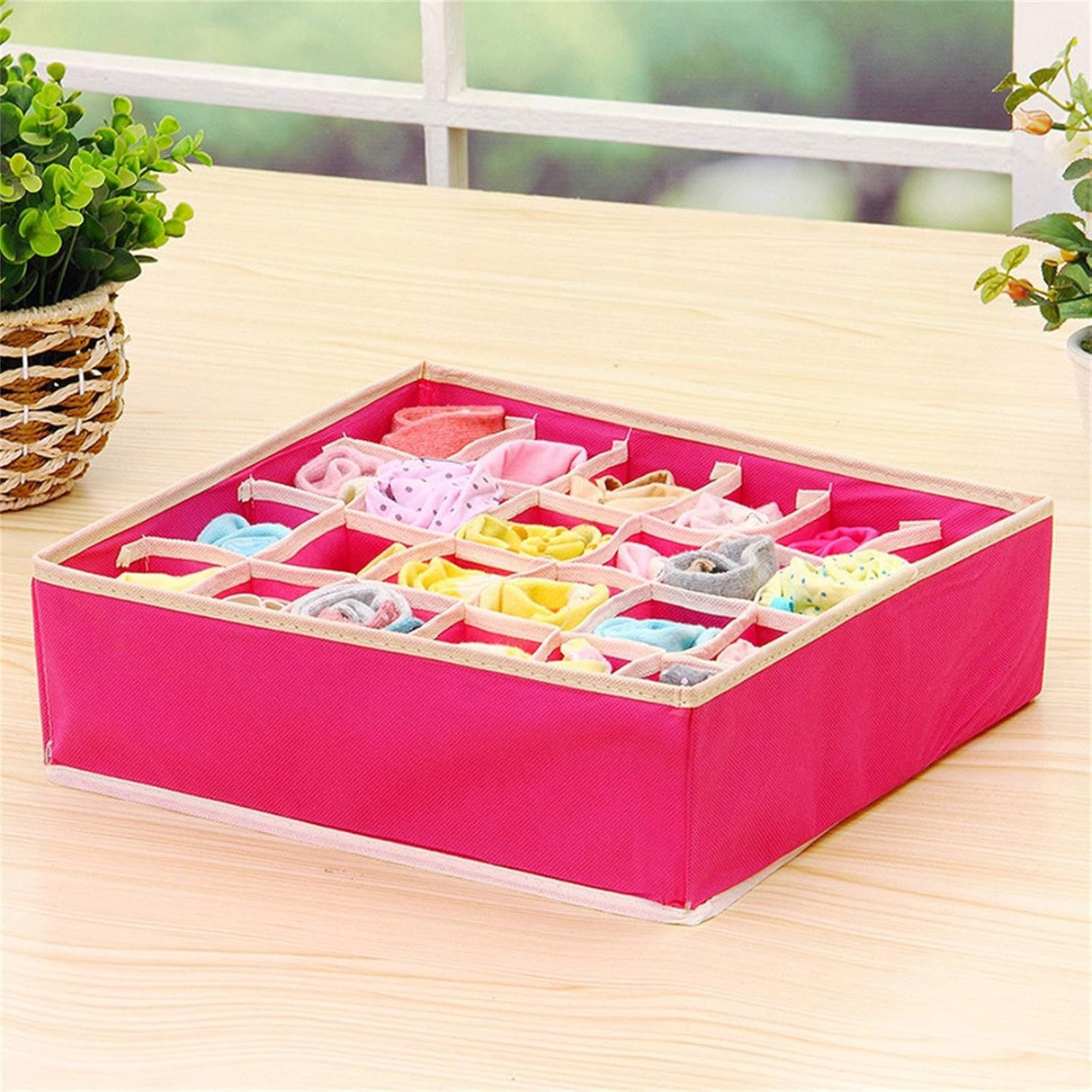 Cutie De Depozitare, Pentru Lenjerie, Sosete Si Sutiene, Material Textil, 24 Compartimente, Culoare