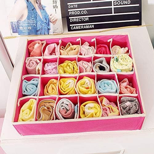 Cutie De Depozitare, Pentru Lenjerie, Sosete Si Sutiene, Material Textil, 24 Compartimente, Culoare
