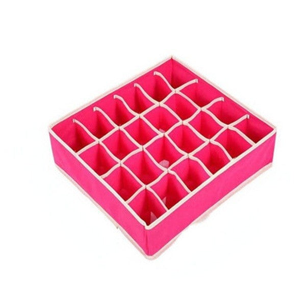 Cutie De Depozitare, Pentru Lenjerie, Sosete Si Sutiene, Material Textil, 24 Compartimente, Culoare