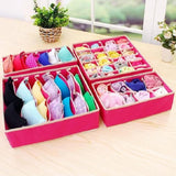Cutie De Depozitare, Pentru Lenjerie, Sosete Si Sutiene, Material Textil, 6 Compartimente, Culoare