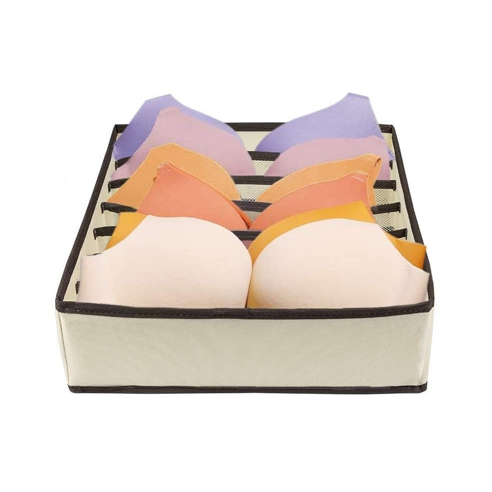 Cutie De Depozitare, Pentru Lenjerie, Sosete Si Sutiene, Material Textil, 7 Compartimente, Culoare