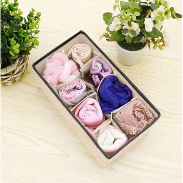 Cutie De Depozitare, Pentru Lenjerie, Sosete Si Sutiene, Material Textil, 8 Compartimente, Culoare