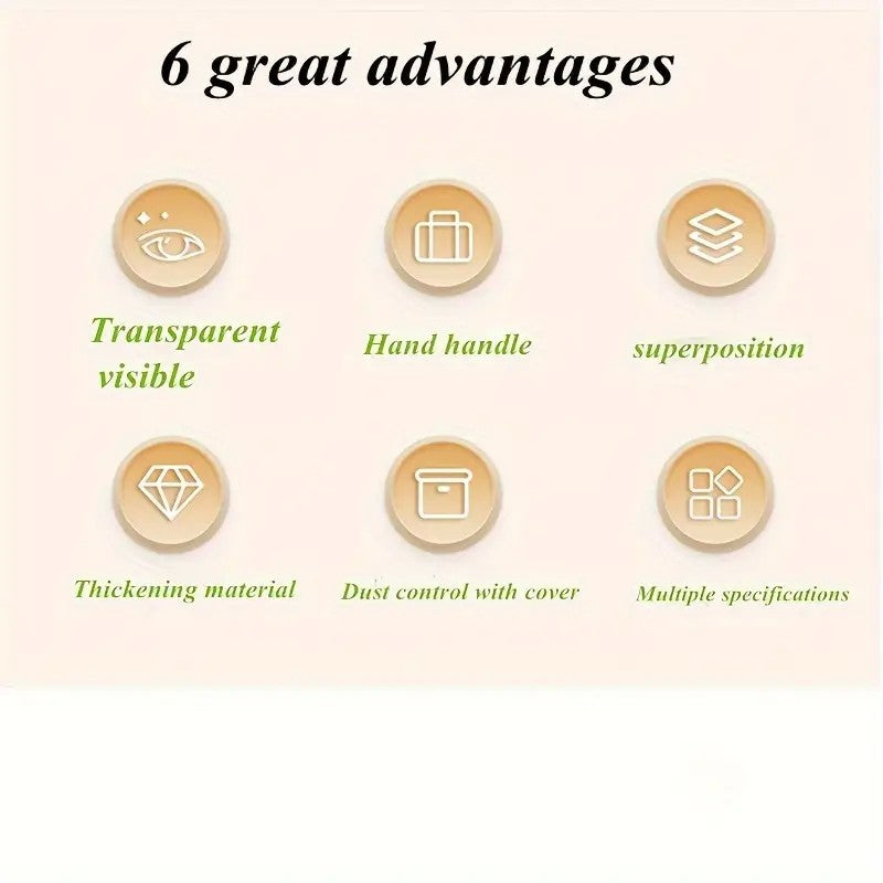 Cutie De Depozitare, Vivimall, Tip Valiza, pentru Alimente, Jucarii, Accesorii, Transparent-Gri, Marime L, 38.5x27.5x22 cm - vivimall.ro