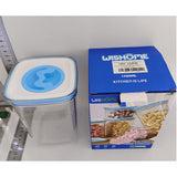 Cutie de Depozitare pentru Bucatarie, Vivimall, 1.3L, din ABS+PET+Silicon, Capac Alb/Albastru, 11.5 x 15 x 8 cm, Transparent - vivimall.ro