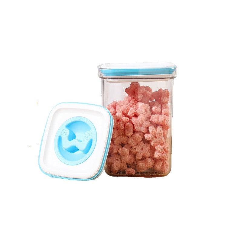Cutie De Depozitare Pentru Bucatarie, 1.3L, Din Abs+Pet+Silicon, Capac Alb/Albastru, 11.5 X 15 X 8 Cm, Transparent - vivimall.ro