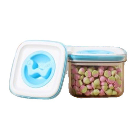 Cutie De Depozitare Pentru Bucatarie, 600 Ml, Din Abs+Pet+Silicon, Capac Alb/Albastru, 11.5 X 8 X 8 Cm, Transparent - vivimall.ro