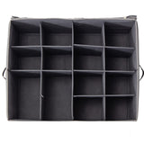 Cutie De Depozitare Pentru Pantofi, 53X42X33 Cm, Cu Capac Transparent Si Fermoar, Din Panza Oxford, Pliabila, Gri - vivimall.ro