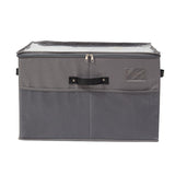 Cutie De Depozitare Pentru Pantofi, 53X42X33 Cm, Cu Capac Transparent Si Fermoar, Din Panza Oxford, Pliabila, Gri - vivimall.ro