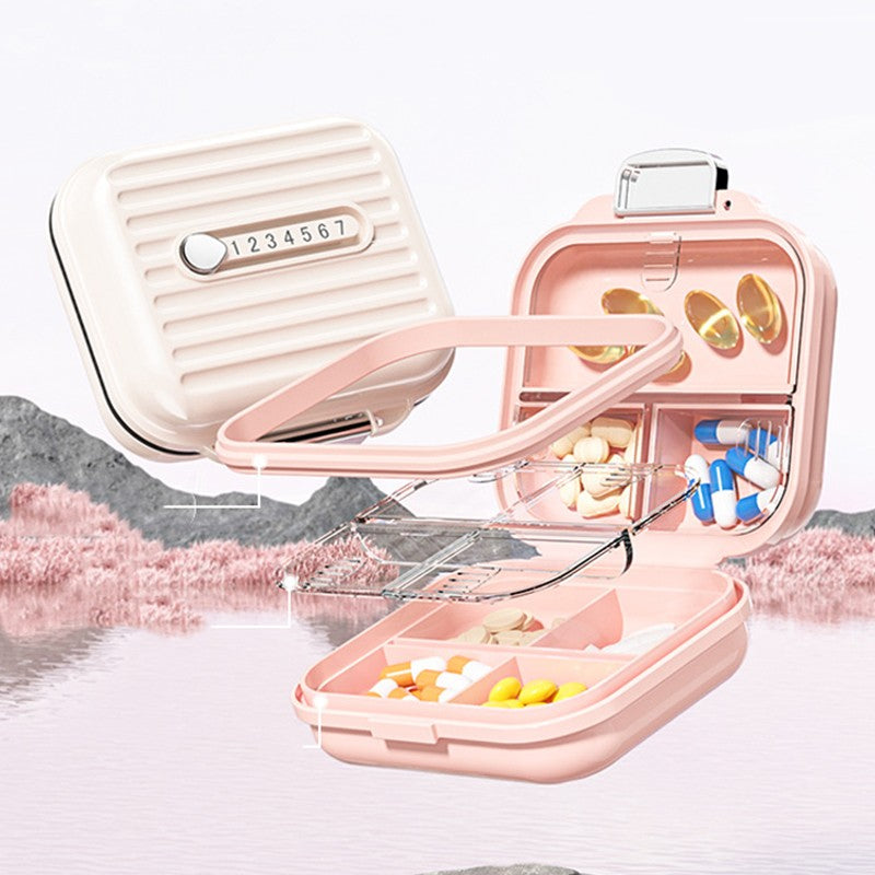 Cutie de Depozitare pentru Pastile, Vivimall, Cutie de depozitare Medicamente, Cutie de depozitare Vitamine, Suplimente, pentru Fete, din Plastic cu indice zi, Roz - vivimall.ro