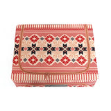 Cutie De Depozitare Pliabila,100 L Din Bumbac Si In, Fereastra Frontala, 2 Usi De Acces Cu Fermoar Bidirectional, Cadru Metalic, Suport Baza Stabil Din Plastic, Motiv Traditional - vivimall.ro