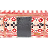 Cutie De Depozitare Pliabila,100 L Din Bumbac Si In, Fereastra Frontala, 2 Usi De Acces Cu Fermoar Bidirectional, Cadru Metalic, Suport Baza Stabil Din Plastic, Motiv Traditional - vivimall.ro