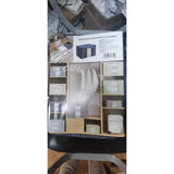 Cutie De Depozitare Pliabila, 24 L, Din Bumbac Si In, Fereastra Frontala, 2 Usi De Acces Cu Fermoar Bidirectional, Cadru Metalic, Suport Baza Stabil Din Plastic, Marin, Resigilata - vivimall.ro