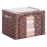 Cutie De Depozitare Pliabila, 24 L, Panza Oxford, Fereastra Frontala, 2 Usi De Acces Cu Fermoar Bidirectional, Cadru Metalic, Suport Baza Stabil Din Plastic, Imprimeu Catelus, /Bej, Resigilata - vivimall.ro