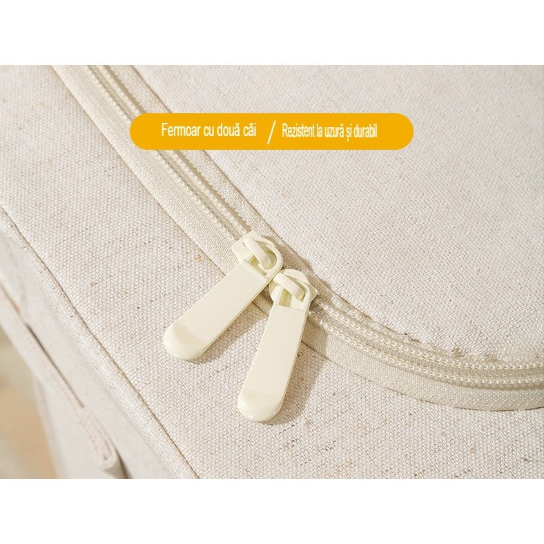 Cutie De Depozitare Pliabila, Cu Fereastra Si Fermoar Dublu, 66 L, Textil Premium, Cadru Metalic, Impermeabila