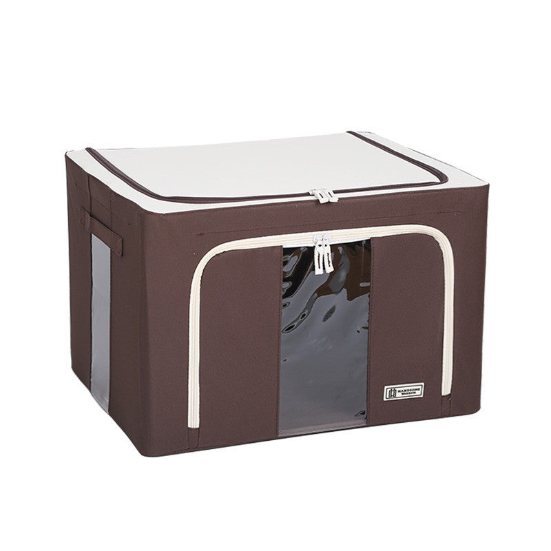 Cutie De Depozitare Pliabila, Cu Fereastra Si Fermoar Dublu, 66 L, Textil Premium, Cadru Metalic, Impermeabila
