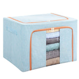 Cutie de depozitare pliabila, Vivimall, Cu fermoar, 100 L, Textil, 60x42x40 cm, Cadru Metalic, Suport Baza Stabil din Plastic, Bleu - vivimall.ro