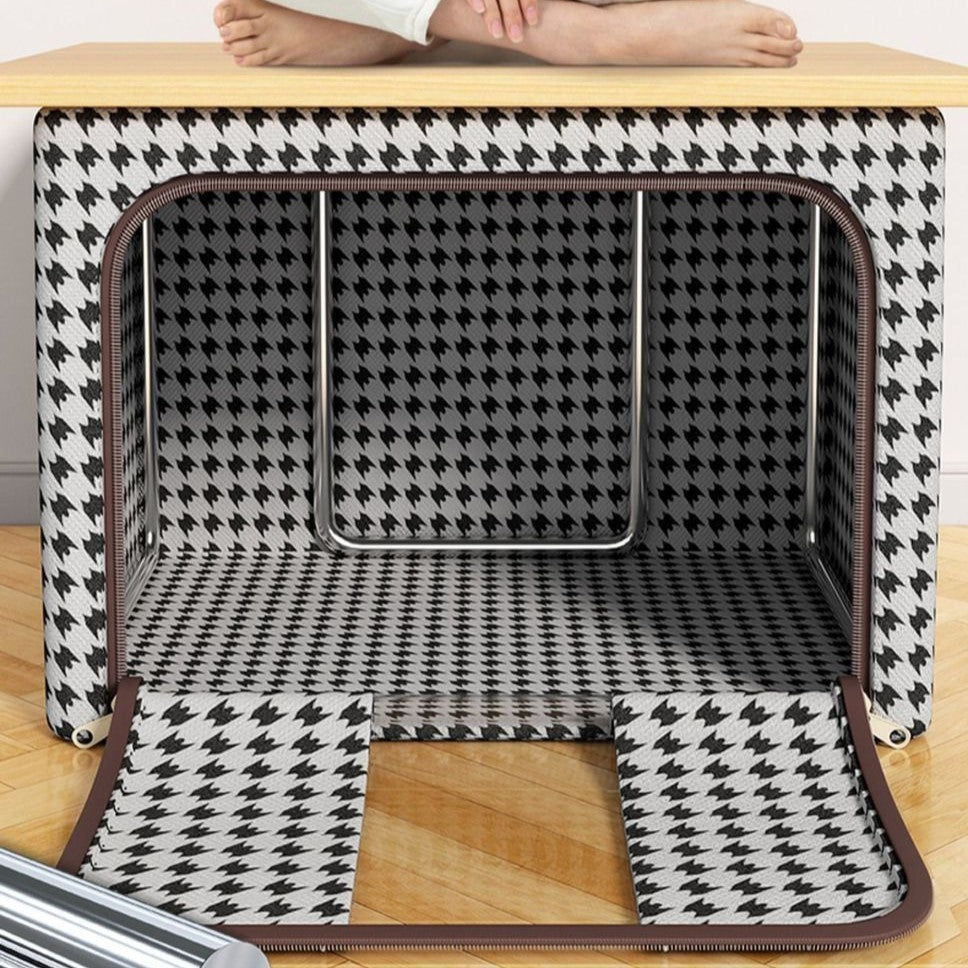 Cutie De Depozitare Pliabila, Cu Fermoar, 66 L, Textile, Design Zebra - vivimall.ro
