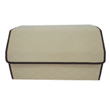 Cutie de Depozitare Auto, Flippy, Organizator Premium Portbagaj, 2 Compartimente Depozitare, Geanta Multifunctionala  din Piele Ecologica, Pliabil  si Rezistent la Uzura, Bej Deschis, 55 x 30 x 30cm - vivimall.ro