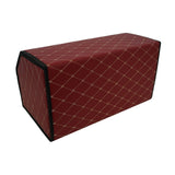 Cutie de Depozitare Auto, Flippy, Organizator Premium Portbagaj, Geanta Multifunctionala  din Piele Ecologica, 2 Compartimente Depozitare, Rezistent la Uzura si Pliabil, Bordo, 55 x 30 x 30cm - vivimall.ro