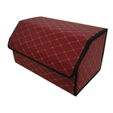 Cutie de Depozitare Auto, Flippy, Organizator Premium Portbagaj, Geanta Multifunctionala  din Piele Ecologica, 2 Compartimente Depozitare, Rezistent la Uzura si Pliabil, Bordo, 55 x 30 x 30cm - vivimall.ro