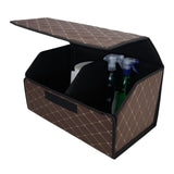 Cutie de Depozitare Auto, Flippy, Organizator Premium Portbagaj, Geanta Multifunctionala  din Piele Ecologica, Rezistent la Uzura si Pliabil, 2 Compartimente Depozitare, Maro Havana, 55 x 30 x 30cm - vivimall.ro