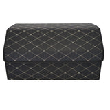 Organizator portbagaj auto Flippy din piele ecologică PU, negru și alb, vedere frontală, 55x30x30 cm